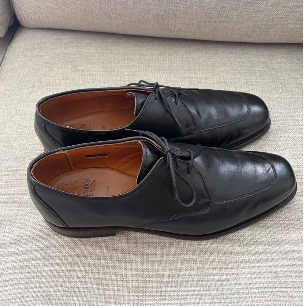 Allen Edmonds Burton Mens 8.5 D Black Leather Split Toe Derby Dress Shoes 1102